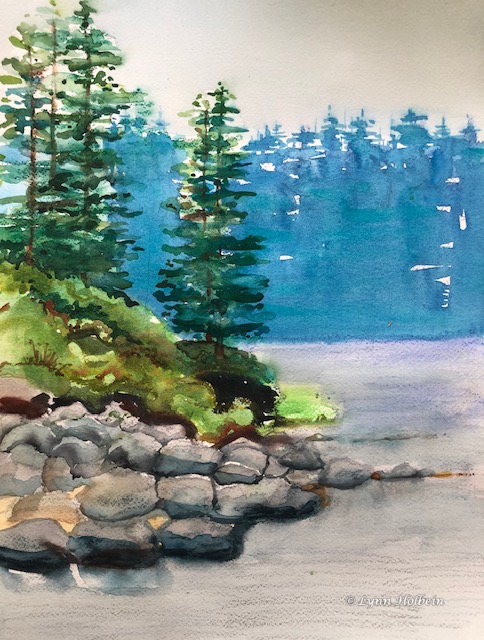 Lake, Trees, Rocks